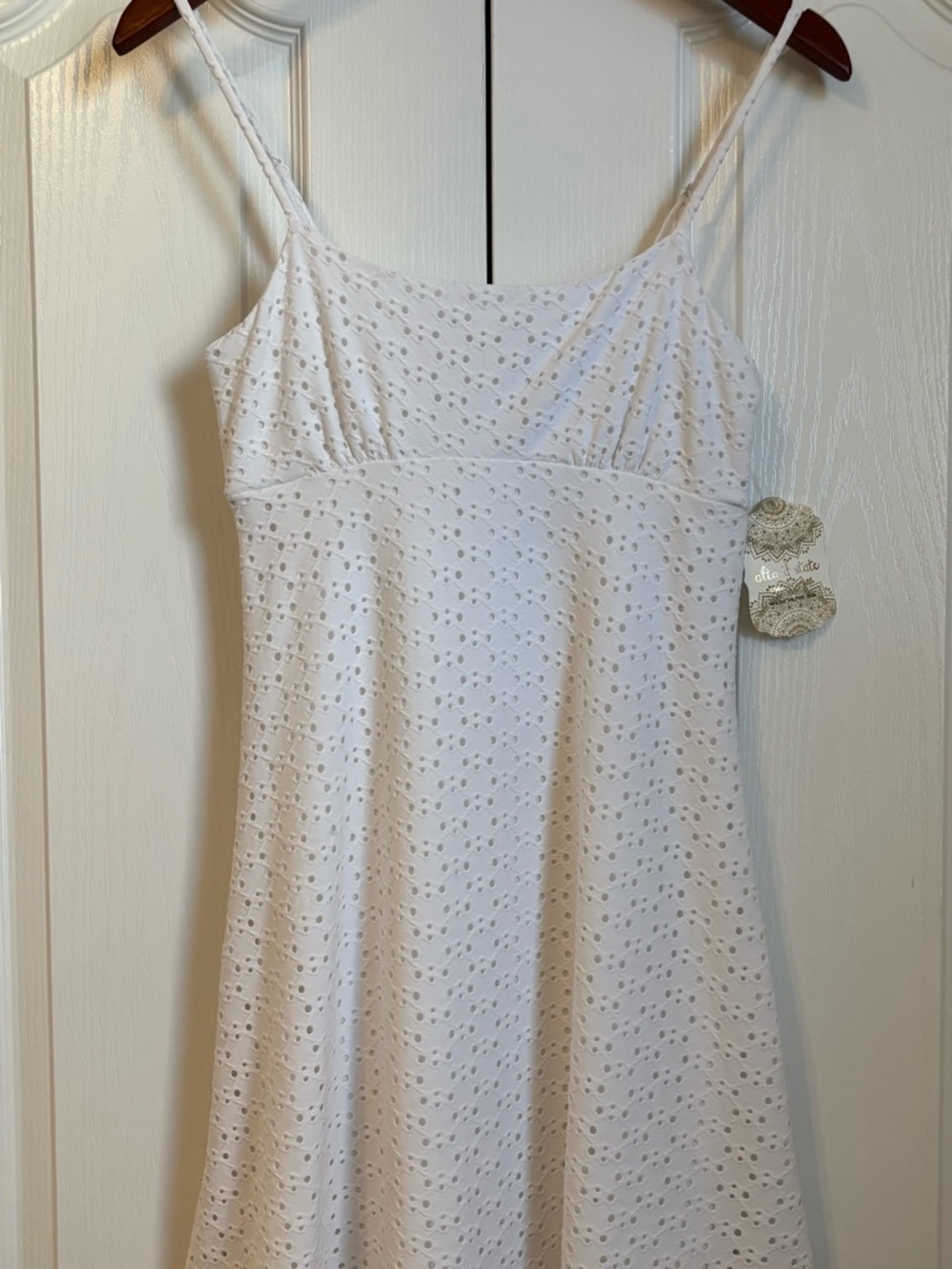 Altar'd State White Eyelet Spaghetti-Strap Mini Dress